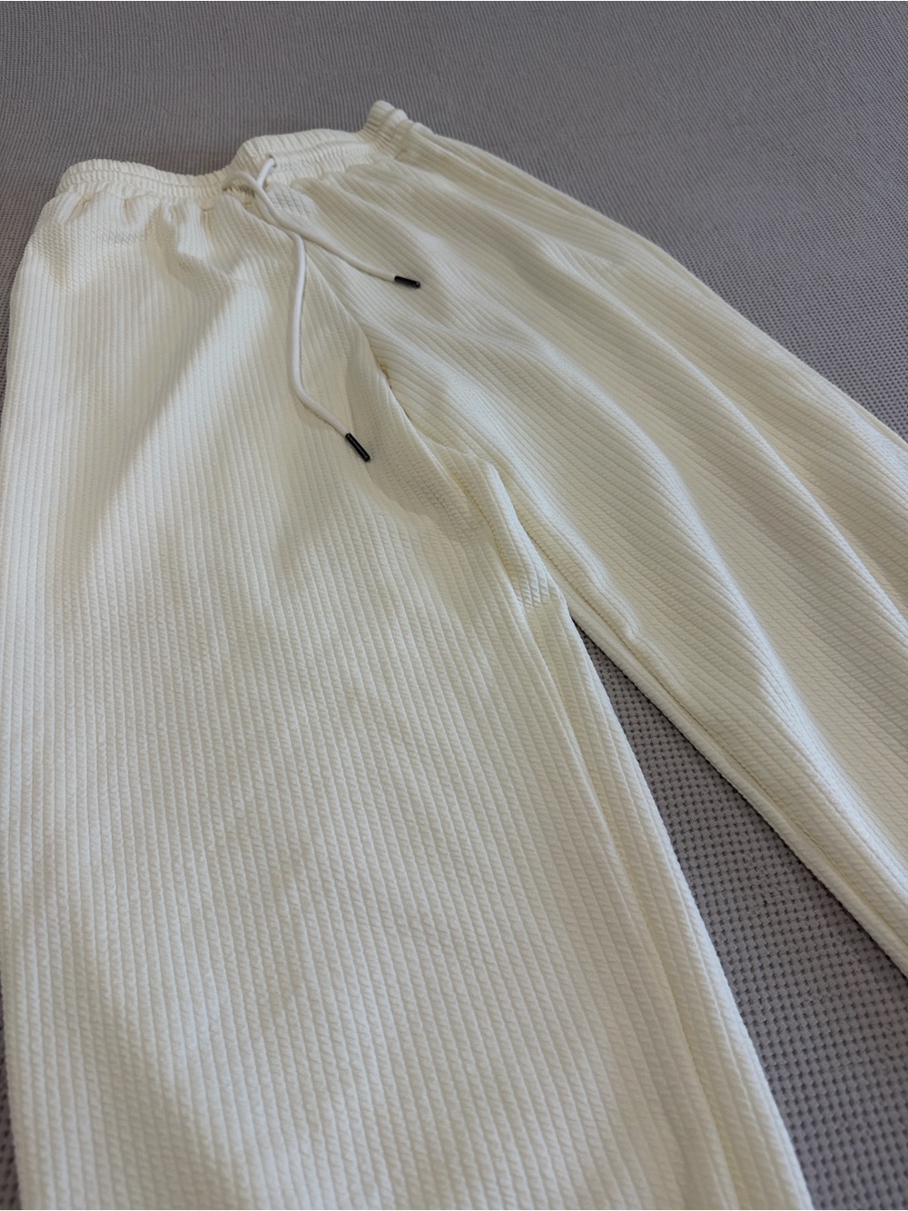 Cider Cream Ribbed Drawstring Joggers - Picture 6 of 9
